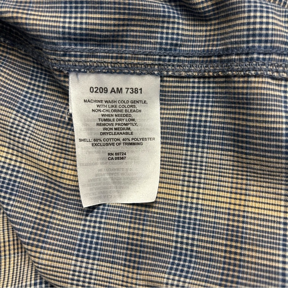 Columbia Men’s Tan and Navy Blue Plaid Button Down Collar Shirt, Size XL - Picture 9 of 9